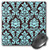 3dRose LLC 8 x 8 x 0.25 Inches Mouse Pad, Turquoise on Brown Damask (mp_60558_1)