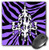 3dRose LLC 8 X 8 X 0.25 Inches Funky Purple Zebra Print with Chic White Chandelier Mouse Pad (mp_26427_1)