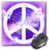 3dRose LLC 8 x 8 x 0.25 Inches Mouse Pad, Purple Universe Peace Sign and Butterflies (mp_40236_1)