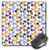 3dRose LLC 8 x 8 x 0.25 Inches Yellow Purple and Green Spanish Alhambra Geometric Mosaic Pattern on White, Windmills and Stars Mouse Pad (mp_56712_1)