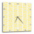 3dRose dpp_165922_2 Herringbone Pattern Yellow Gray and White-Wall Clock, 13 by 13-Inch