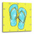 3dRose DPP_77531_2 Cute Flip Flops Light Blue and Yellow-Wall Clock, 13 by 13-Inch