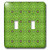 3dRose lsp_77990_2 Pretty Green Fan Circles With Deep Blue and White Centers Kaleidoscope Pattern Double Toggle Switch Multicolor