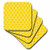 3dRose CST_120255_2 Yellow Quatrefoil Pattern Contemporary Moroccan Tiles Modern White Geometric Clover Lattice Soft Coaster (Set of 8)