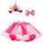 Simplicity Kids Tutu Rainbow Layered Tulle Tutu Skirt for Birthday Unicorn Headband Hair Bow