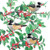 Paperproducts Design 3253065 Yuletide Chickadees, White Beverage Napkin, 5" x 5", Multicolor