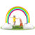 SainSmart Jr. Inflatable Rainbow Sprinkler Backyard Games Summer Outside Water Toy, Yard Fun for Kids with Over 6 Feet Long Giant Sprinkler