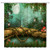jingjiji Fantasy Forest Shower Curtain Fairy Tale Mushroom Jungle Green Tree Pond Meadow Butterfly Elf Night View Moon Bathroom Decoration Curtains Polyester Fabric Waterproof with Hook 70 X 70 Inch