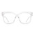 JIM HALO Oversized Square Computer Glasses Blue Light Blocker Glasses for Women Reduce Eye Strain Clear