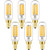 LEOOLS T6 LED Bulb, 60W Candelabra Dimmable Chandelier Light Bulbs 2700K Warm White Clear 600lm 6W E12 Vintage LED Filament Edison Candle Bulb with Decorative 6Pack