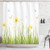 Ambesonne Daffodil Decor Collection, Daffodil Field with Butterflies in Meadow Grass Springtime Park Easter Illustration, Polyester Fabric Bathroom Shower Curtain, 75 Inches Long, Yellow Green