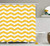 Ambesonne Yellow Chevron Shower Curtain, Modern Summer Season Pattern Zigzag Tile Design Wavy Horizontal Motif, Cloth Fabric Bathroom Decor Set with Hooks, 84" Extra Long, Yellow and White