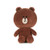 LINE FRIENDS Plush Figure - Brown Character Design Stuffed Animal Toy, Sitting Medium