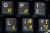SPANISH LATIN AMERICAN KEYBOARD STICKERS TRANSPARENT BACKGROUND YELLOW LETTERS FOR ANY LAPTOP COMPUTER PC DESKTOP NOTEBOOK