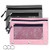 Binder Pencil Pouches-2 Pack 3 Ring Pencil Pouch with Zipper Pulls Double Pockets Pencil Case with Clear and Mesh Window (2 Pieces, Pink and Grey)