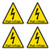 dealzEpic - Yellow Triangle High Voltage Electric Shock Risk Warning Sign - Self Adhesive Peel and Stick Vinyl Sticker - 3.94 x 3.94 inches | Pack of 4 Pcs