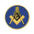 Square & Compass Round Blue & Gold Masonic Auto Emblem - 2" Diameter