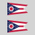 Two Pack Ohio Flag Sticker FA Graphix Decal Self Adhesive Vinyl state buckeye OH