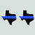 Two Pack Texas State Shaped Thin Blue Line Sticker Self Adhesive Vinyl Decal FA Graphix TX
