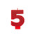 #5 Glitter Birthday Candle | Red | Party Supply | 12 Ct.