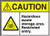Accuform MRHL606VS Adhesive Legend"CAUTION HAZARDOUS WASTE STORAGE AREA. RESTRICTED ENTRY" Sign, 7" Height, 10" Wide, 7" Length, 0.004" Thickness, Vinyl, Black/Yellow on White