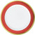 amscan Premium White Plastic Round Plates with Red Border, 6 Pk. | Party Tableware