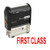 FIRST CLASS Self Inking Rubber Stamp - Red Ink