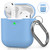 AhaStyle AirPods Case [Front LED Visible] Silicone Compatible with Apple AirPods 2 (2019)(with Carabiner, Sky Blue)