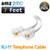 (2 Pack) 7 Feet White Telephone Cable Rj11 Male to Male 84 inch Phone Line Cord