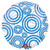 Anagram 17281 Round - Circles Blue Foil Balloon, 18",
