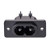 uxcell C8 Panel Mount Plug Adapter AC 250V 2.5A 2-Pins IEC Inlet Module Plug Power Socket Right Angle Pack of 10