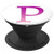 Pink Purple Letter P Monogram On White PopSockets Grip and Stand for Phones and Tablets