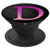Pink Purple Letter D Monogram On Black PopSockets Grip and Stand for Phones and Tablets