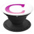 Pink Purple Letter C Monogram On White PopSockets Grip and Stand for Phones and Tablets