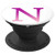 Pink Purple Letter N Monogram On White PopSockets Grip and Stand for Phones and Tablets