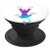 Purple Turquoise Cat Kitten Silhouette On White PopSockets Grip and Stand for Phones and Tablets