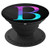 Purple Turquoise Letter B Monogram On Black PopSockets Grip and Stand for Phones and Tablets