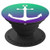 White Anchor nautical design On Purple Green PopSockets Grip and Stand for Phones and Tablets