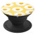 White Daisy Flower Print Pattern on Yellow - PopSockets Grip and Stand for Phones and Tablets