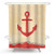 Ormis Yellow Background Red Anchor Pattern Shower Curtains, Waterproof Polyester Fabric for Bathroom Curtain with Hooks Included, 72X72 inches