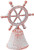 Hampton Nautical  Rustic Red Whitewashed Anchor with Vintage Cast Iron Rope Hand Bell, 7" -  Antique Cast Iron Decor