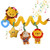 willway Hanging Car Seat Toys, Infant Baby Activity Plush Toys for Crib Mobile Stroller Bar Car Seat Mobile - with Musical Star Rattle Monkey Beep Lion