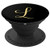 L Initial Monogram Yellow and Black Capital Letter - PopSockets Grip and Stand for Phones and Tablets