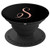 S Initial Monogram Blush Pink and Black Capital Letter - PopSockets Grip and Stand for Phones and Tablets