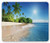 Ambesonne Blue Mouse Pad, Ocean Tropical Palm Trees on Sunny Island Beach Scene Panoramic View Picture, Rectangle Non-Slip Rubber Mousepad, Standard Size, Blue Green White