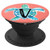 Aqua Teal Sea Turtle Coral Pink Initial Monogram Letter V - PopSockets Grip and Stand for Phones and Tablets