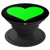 Solid Lime Green Heart on Black - PopSockets Grip and Stand for Phones and Tablets