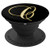 Phone Grip Letter C Yellow. Initial C Tan Yellow On Black - PopSockets Grip and Stand for Phones and Tablets