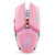 TENMOS T12 Wireless Gaming Mouse Rechargeable, 2.4G Silent Optical Wireless Computer Mice with Changeable LED Light Compatible with Laptop PC, 7 Buttons, 3 Adjustable DPI (Pink)
