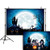 Allenjoy 7x5ft Happy Halloween Backdrop Night Blue Sky and Moon Jack O'Lantern Pumpkin Lantern Scary Castle Photography Background Children Party Decorations Cake Table Banner Photo Studio Booth